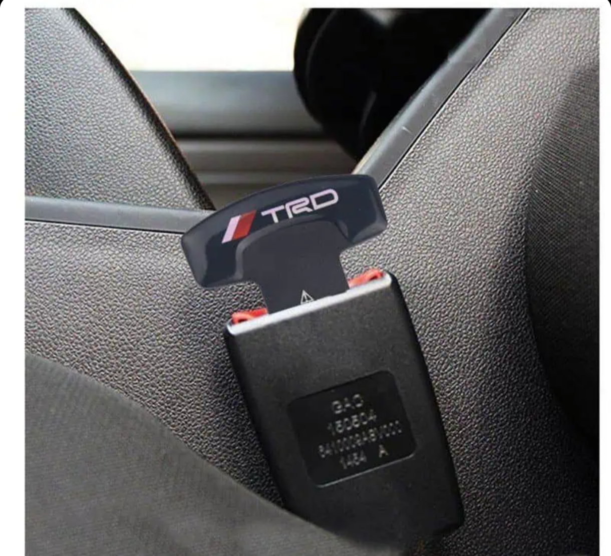 2pcs TRD Truck Carbon Fiber Safty Seat Belt Buckle Stopper Alarm for Toyota