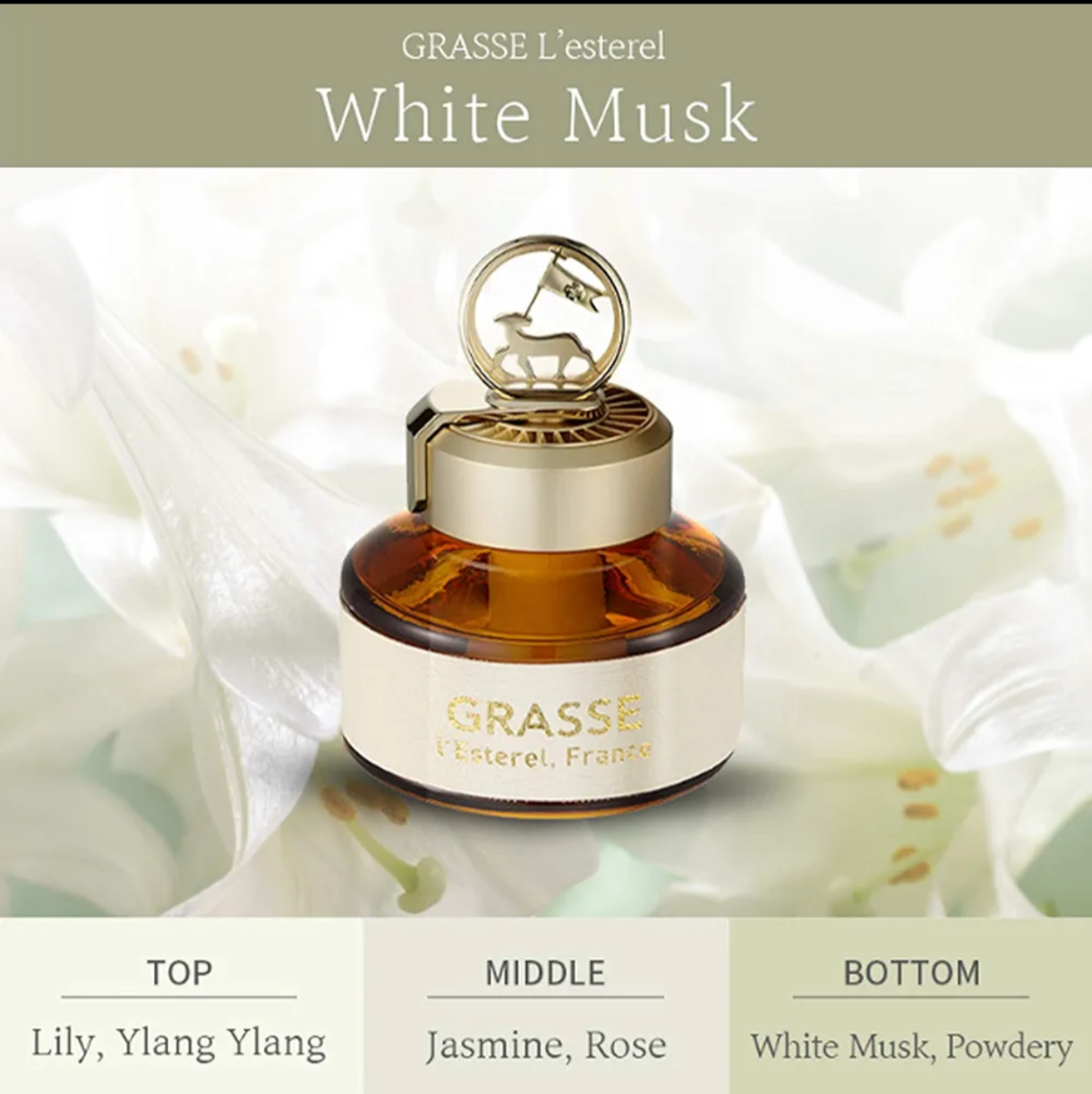 Bullsone Air Freshener, [White Musk] Grasse L'esterel - Natural Essential French Oil Aromatherapy air freshener