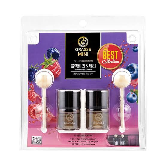2 Pack Bullsone Diffuser Natural Home Car Air Freshener, Luxury Car Perfume, Vent Clip Type - Blackberry & Cherry Scent