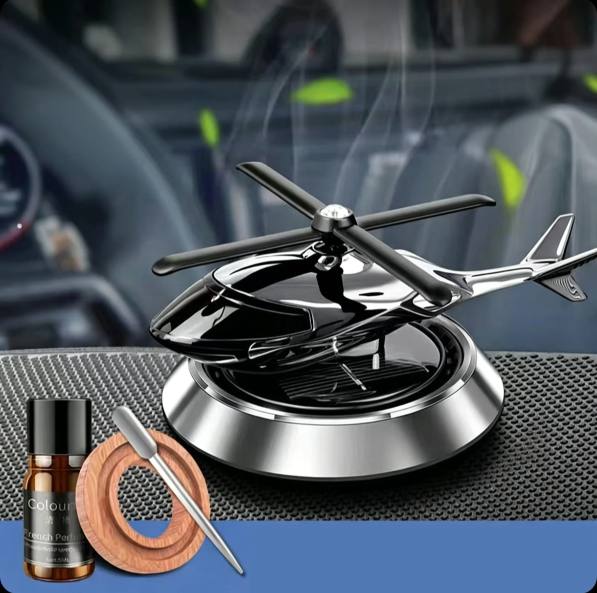 Solar Airplane Car Fragrance Essential Oil Diffusers Automotive Interior Universal Decorative Accessories, Mute Car Perfume, Silver